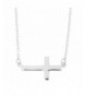 Sterling Rhodium Sideways Pendant Necklace