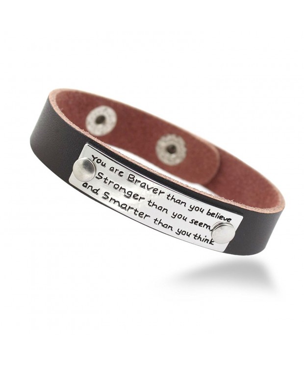 Stronger Smarter genuine leather bracelet