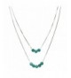 2 Strand Simulated Turquoise Sterling Necklace