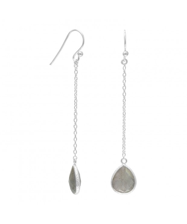 Labradorite Chain Sterling Silver Earrings