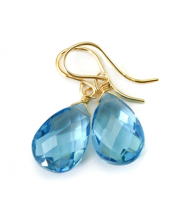 Earrings Faceted Simulated Briolette Teardrops