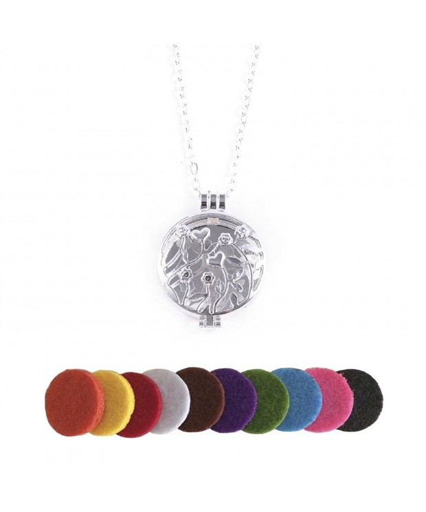 Aromatherapy Essential Diffuser Necklaces Silver tone