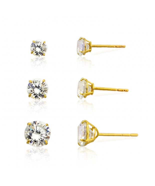 3 pair Round Cubic Zirconia Earring