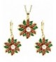 Poinsettia Christmas Simulated Necklace Matching