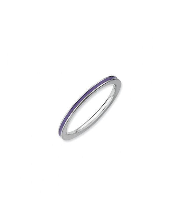 Sterling Silver Stackable Purple Enameled