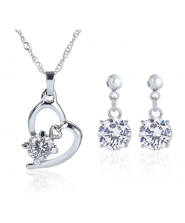 Plated Necklace Earrings Zirconia Jewelry