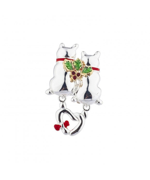 Lux Accessories Christmas Silvertone Mistletoe