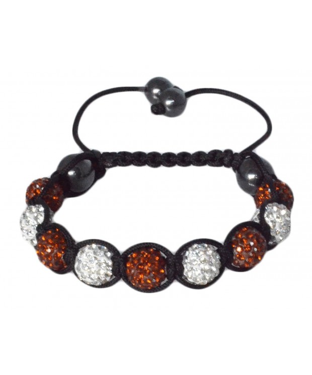 Shamballa Burnt Orange White Crystal