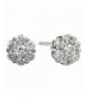 Rhodium Plated Sterling Zirconia Pattern Earrings