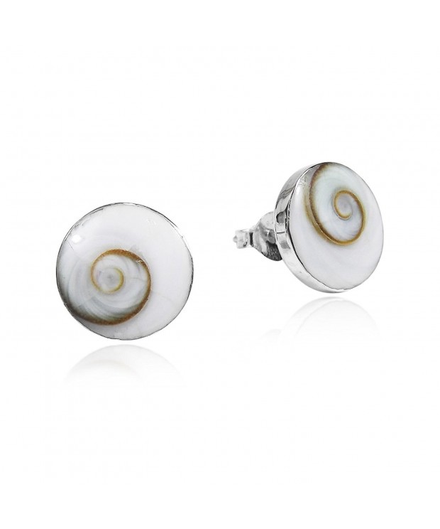 Round Swirl Sterling Silver Earrings