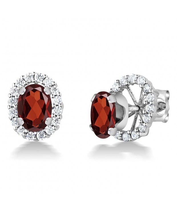 Sterling Silver Garnet Removable Earrings