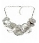 Silver Tone Leaf Statement Necklace