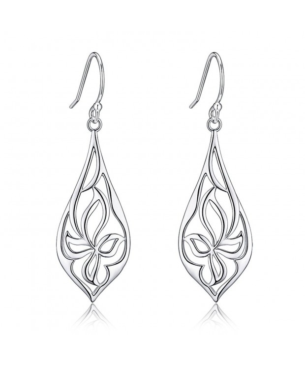 Polished Sterling Filigree Blossom Earrings New