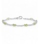 Peridot Bracelet Sterling Silver Rhodium