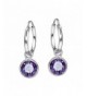 Elegant Purple Zirconia Sterling Earrings