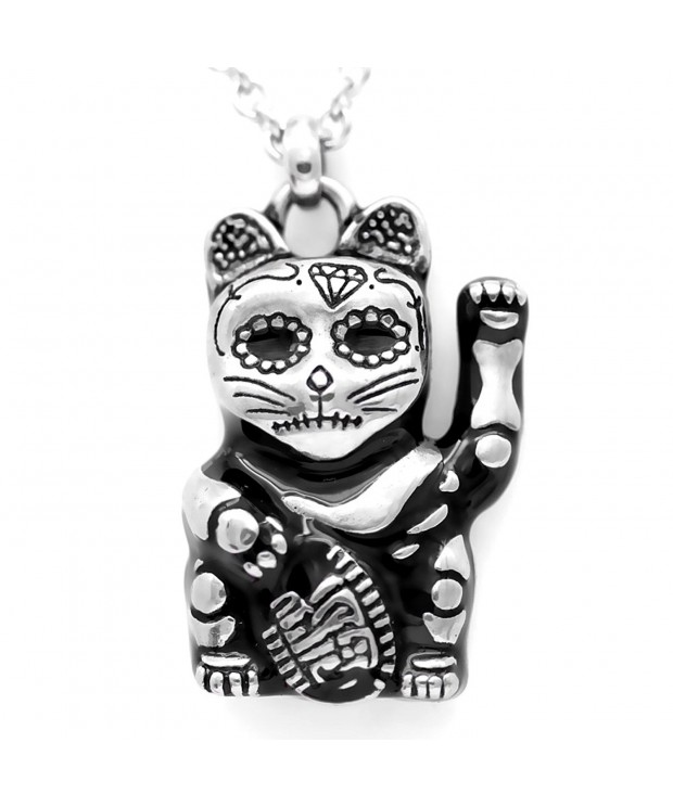 Controse Silver Toned Stainless Maneki neko Necklace