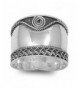 Sterling Silver Womens Swirl Oxidized