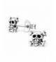 Sterling Silver Skull Crossbones Earrings
