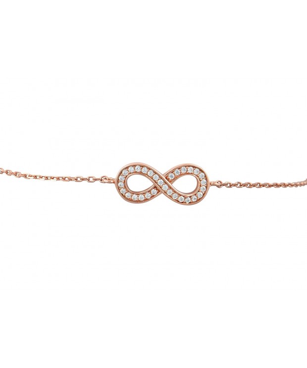 Sterling Infinity Bracelet Simulated Diamonds