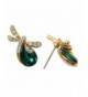 Navachi Pear shaped Crystal Dragonfly Earrings