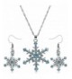 Crystal Snowflake Necklace Earrings Jewelry