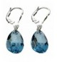 Sterling Leverback Earrings Teardrop Swarovski