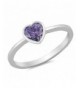 Solitaire Simulated Amethyst Sterling Silver