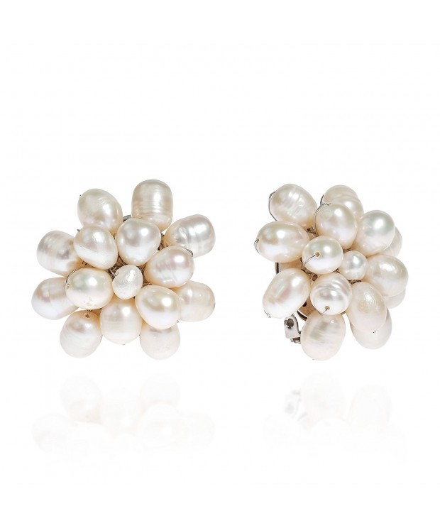 Pretty Cultured Freshwater Cluster Earrings