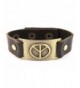 Peace Sign Bracelet Leather Adjustable