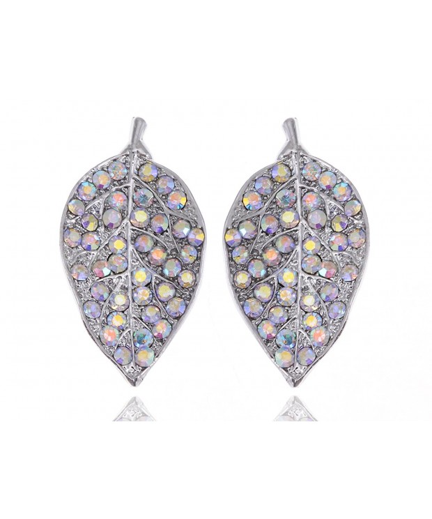 Alilang Silvery Boreale Rhinestone Earrings