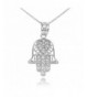 Sterling CZ Accented Filigree Style Pendant Necklace