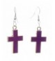 Purple Crucifix Earrings Religious Jewelry