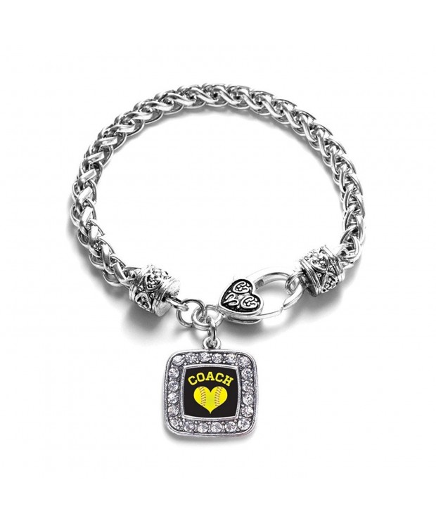 Softball Classic Silver Crystal Bracelet