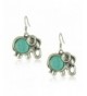 Vintage Tibetan Elephant Turquoise Earrings