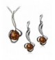 Sterling Silver Amber Earrings Pendant