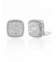 JanKuo Jewelry Rhodium Zirconia Earrings