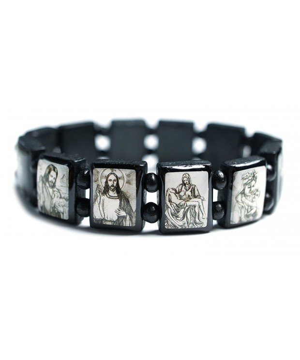 Jesus Black Bohemian Stretch Bracelet