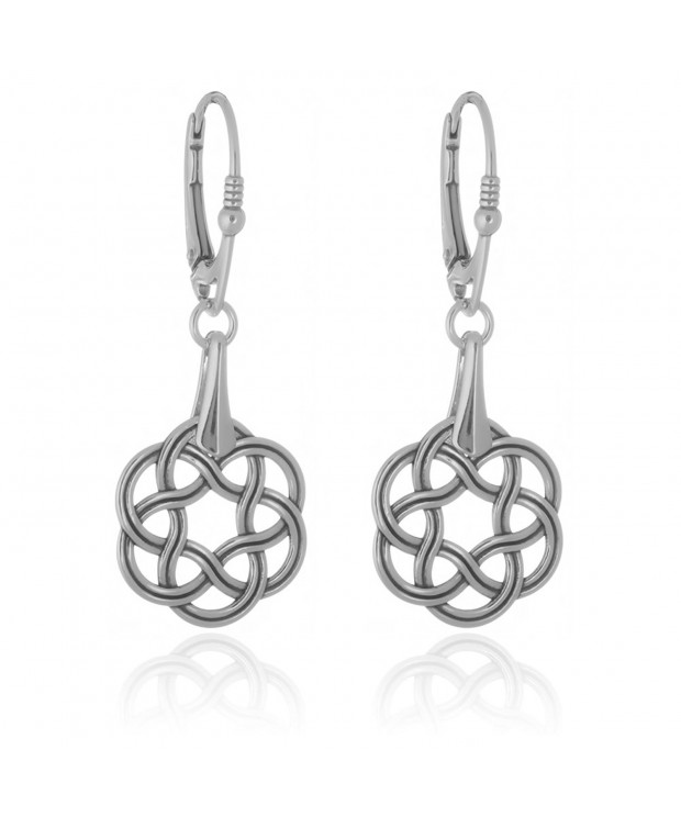 Sterling Silver Knot Leverback Earrings