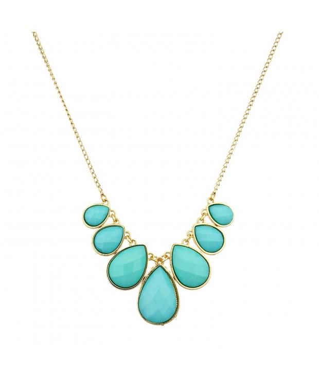 Lux Accessories Synthetic Turquoise Statement