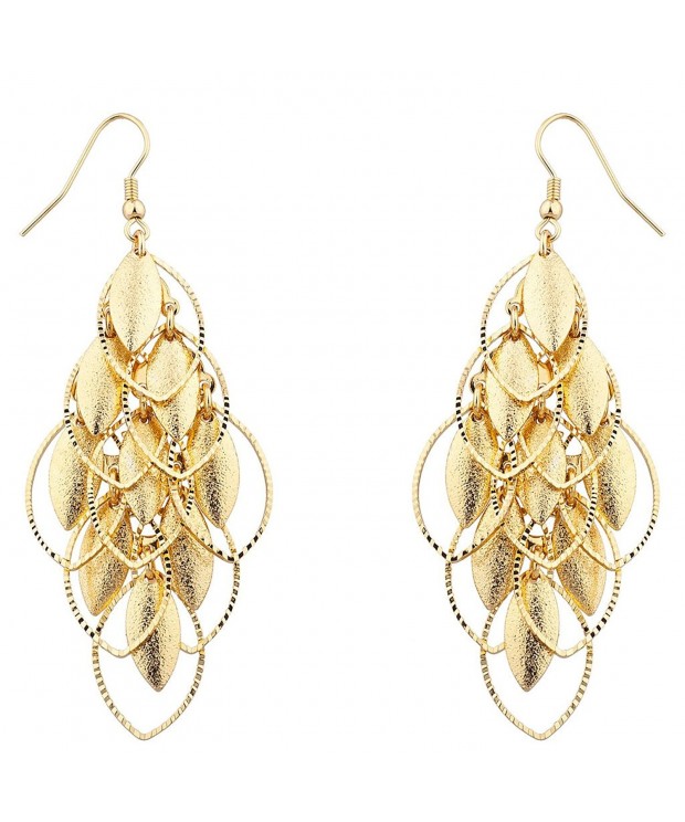 Lux Accessories Petals Waterfall Earrings