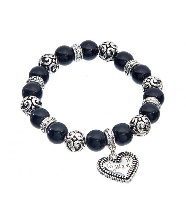 Script Heart Filigree Stretch Bracelet