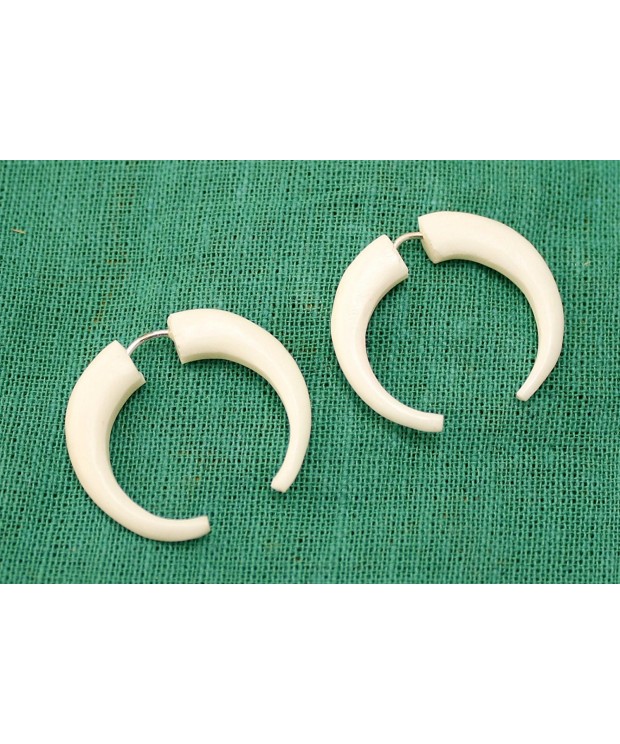 White Natural Tribal Hippie Earrings