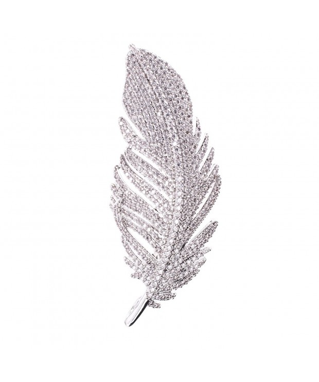 SEPBRIDALS Feather Necklace Pendant Rhinestone
