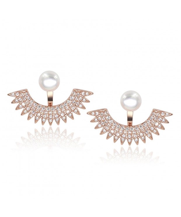 Front Back Micropave Jacket Earrings Plated