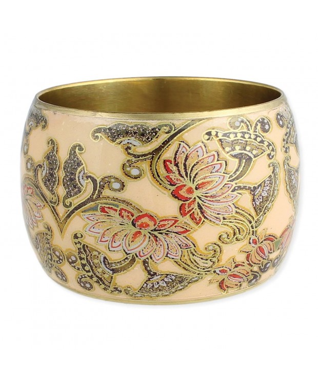 Neutral Floral Bangle Bracelet inches