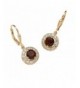 Simulated Birthstone Gold Silver Earrings