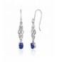 Sterling Silver Created Sapphire Earrings