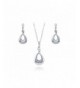 BERRICLE Sterling Teardrop Necklace Earrings