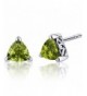 Peridot Trillion Earrings Sterling Rhodium