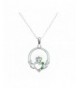 Claddagh Heart Pendant Birthstone Necklaces